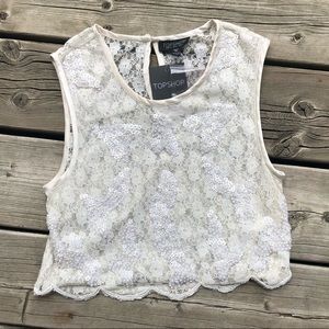 Beaded Lace Crop TopShop NWT